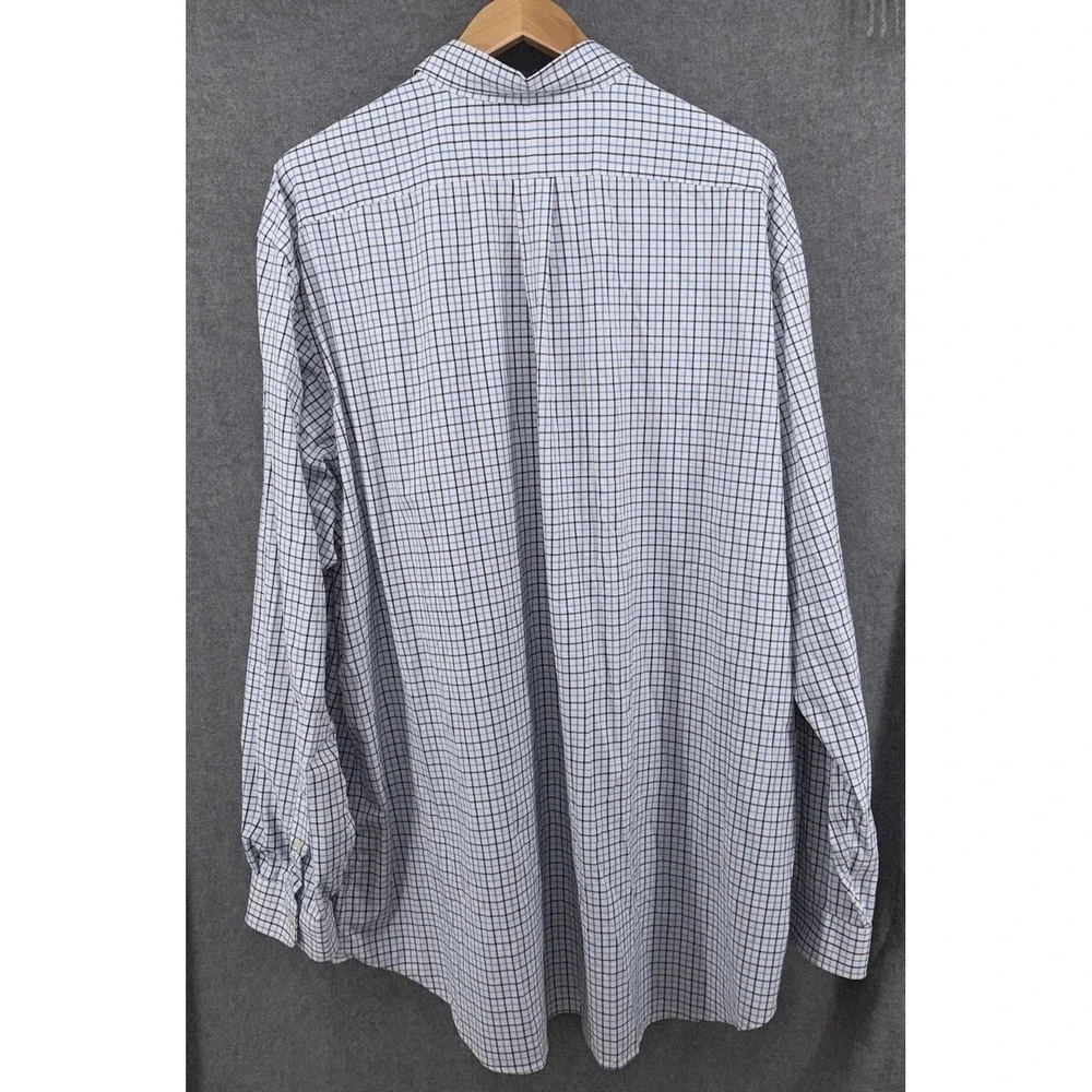 Polo Ralph Lauren Performance 3XLT 3XL Tall White Blue Plaid‎ Wicking Stretch